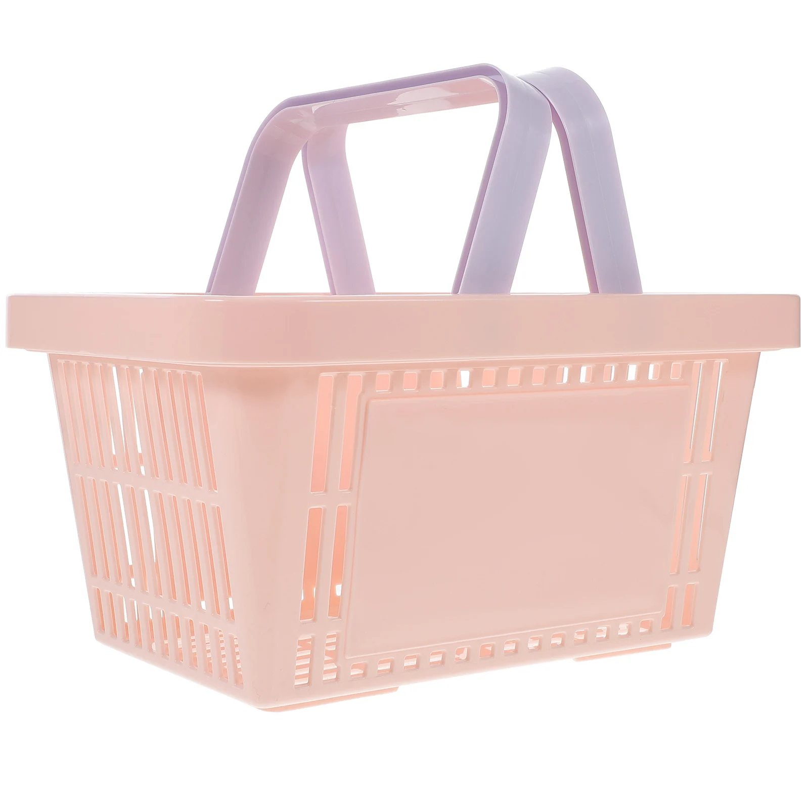 

Stylish Storage Basket With Handle Multifunctional Desktop Portable Fruit Vegetable Shopping Basket Durable Pp Material White