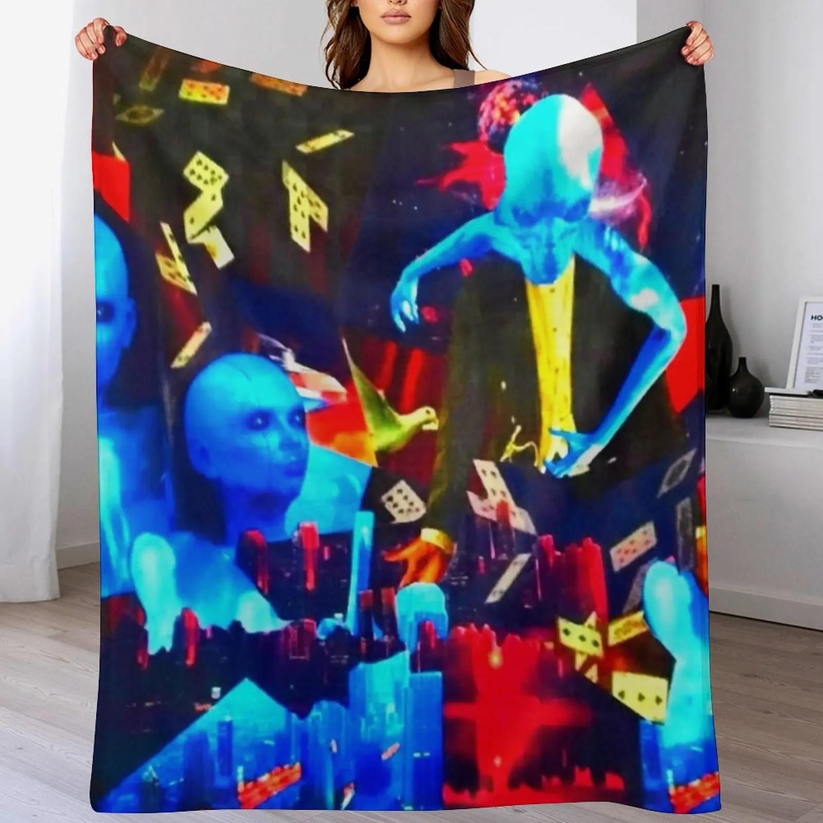 

Blue Aliens sticker for sale by Monalisasmiles. Throw Blanket Picnic blankets ands for winter Luxury Throw Blankets