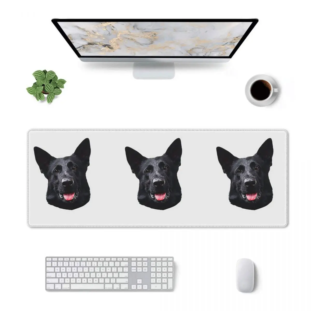 Large Mouse Pad Black German Shepherd Dog Stunning Gamer PC Laptop Mats Keyboard Carpet Computer Gaming Office Desk Mat