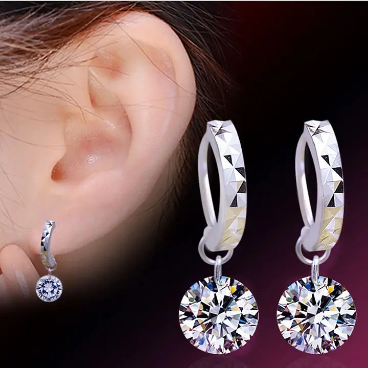 High Quality Pure 925 Silver 2 Carat 8mm Total 4ct Certified Moissanite Earrings Women Wedding Trendy Jewelry Dropship Suppliers