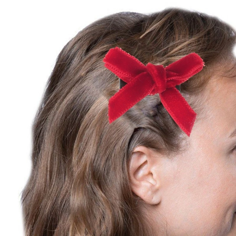 Fermagli per capelli con fiocco in velluto Eleganti fermagli per capelli in lega per cappelli con barrette da donna