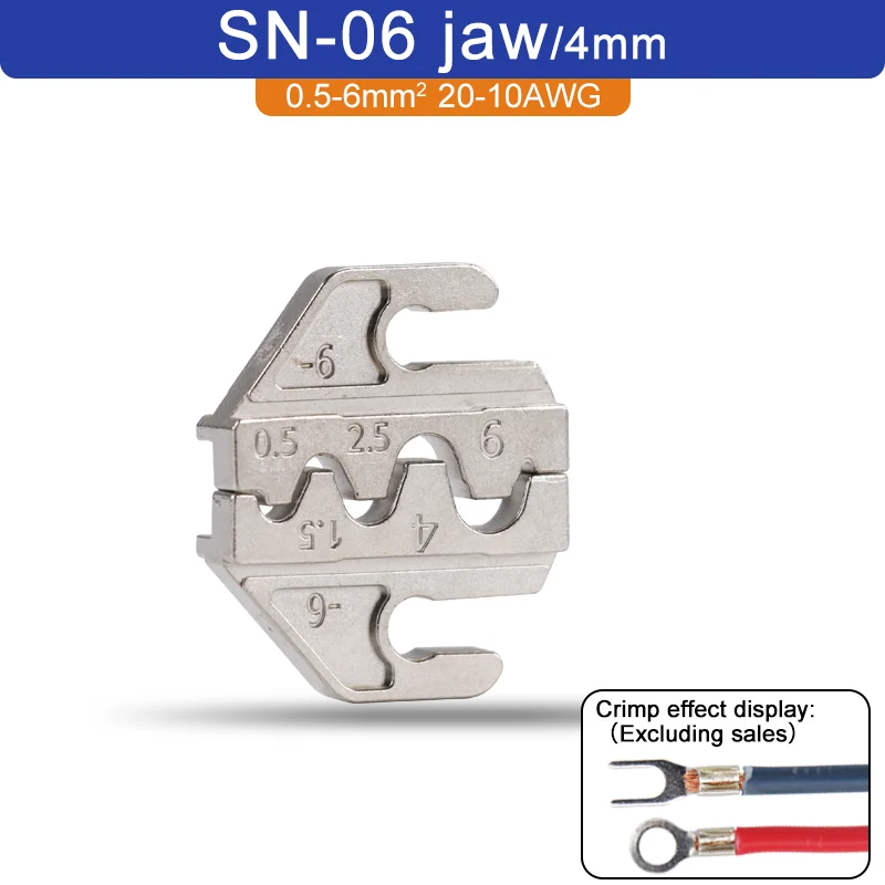 1 stks SN Krimptang Kaak (Breedte 4 mm/Tang 190 mm) Poederlegering Voor TAB 2.8 4.8 6.3 XH2.54 Plug Isolatie Buis Terminal Gereedschap