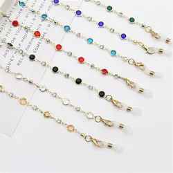 Men Women Long Crystal Eyeglass Lanyard Eye wear Accessories Glasses Necklace Glasses Chain