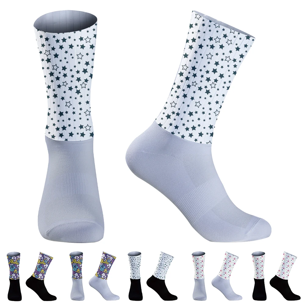 

Summer 2024 New Cycling Aero Socks Anti Socks Silicone Slip Men Bicycle Sport Running Bike Socks