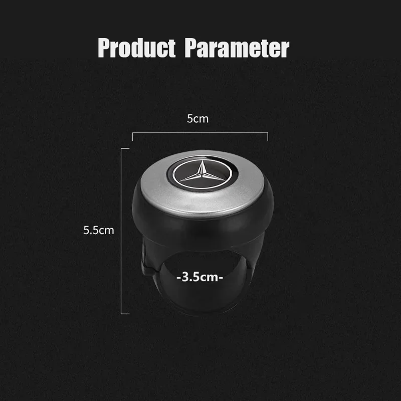 1Pcs Car Steering Wheel Booster Ball 360 Spinner Handle For Mercedes Benz C117 C260 E300 W164 W211 GLS GLC Emblem Accessories