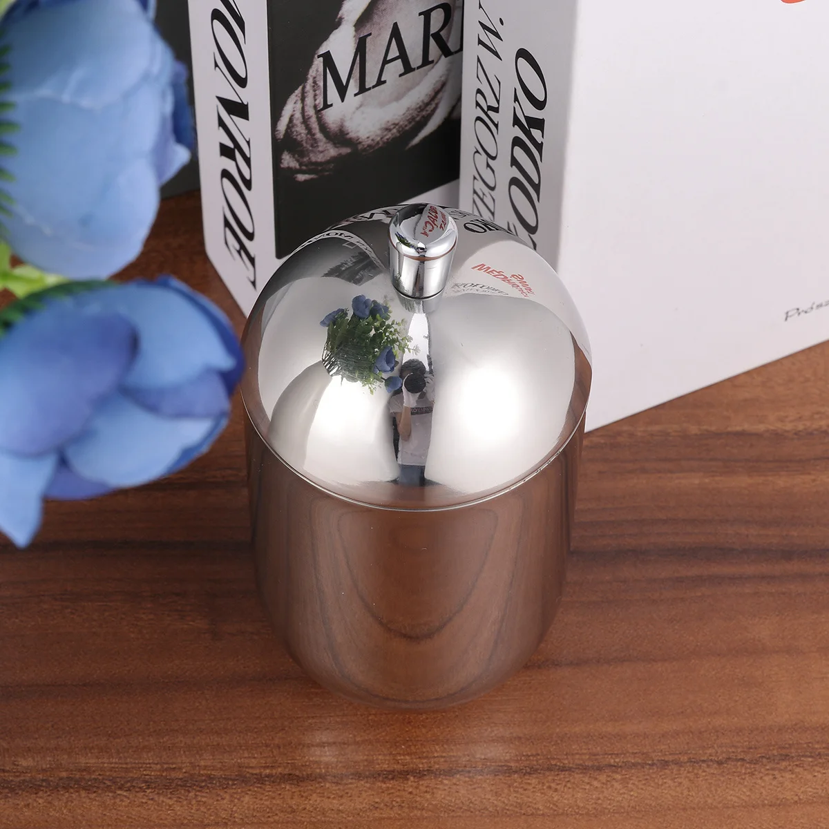 

Stainless Steel Swab Container With Lid Bathroom Tea Organizer Rust Resistant Desktop Holder For Pads