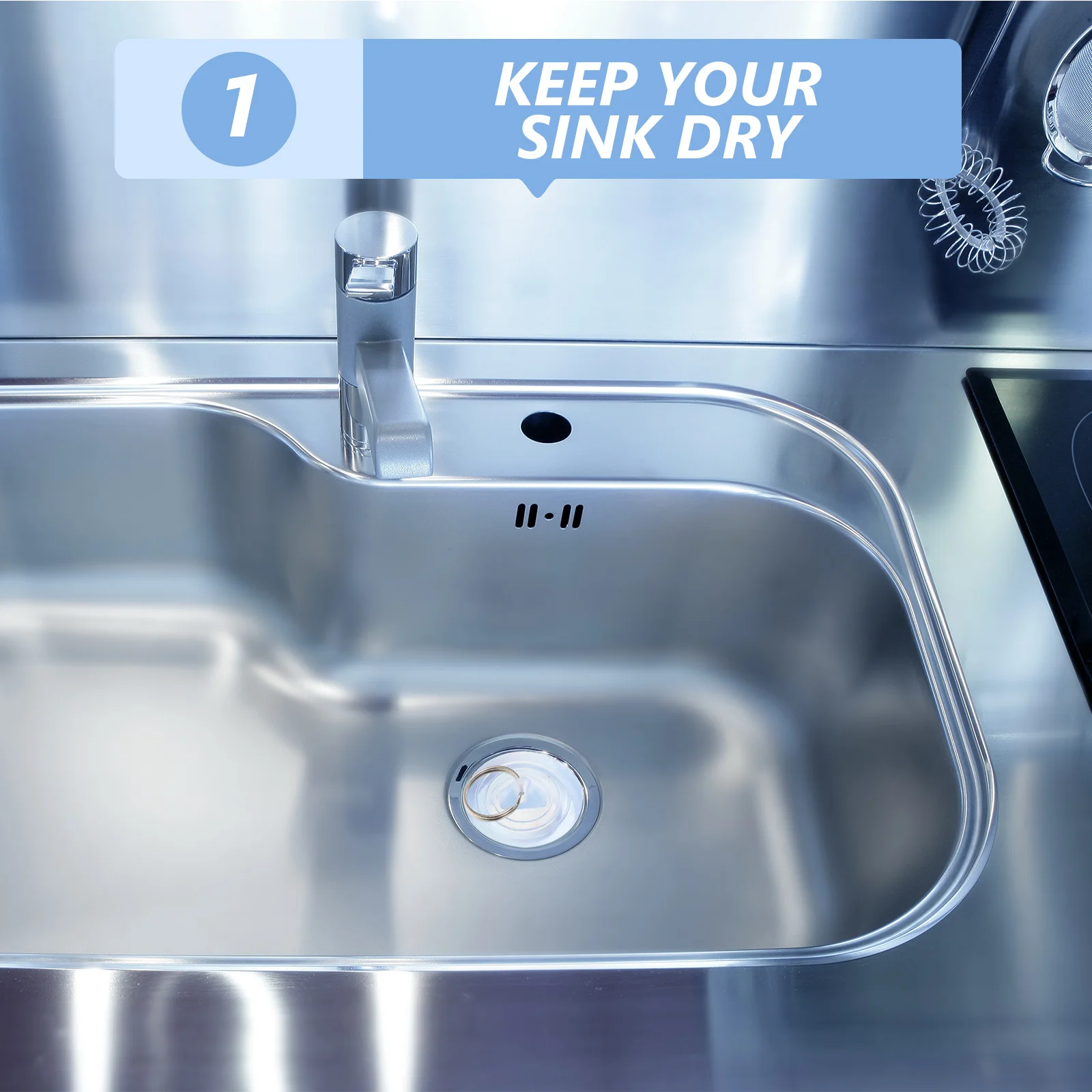 

2Pcs Kitchen Sink Drain Stopper Plastic Garbage Disposal Cover Modern Design Leak Proof Secure Fit for Home Restaurant