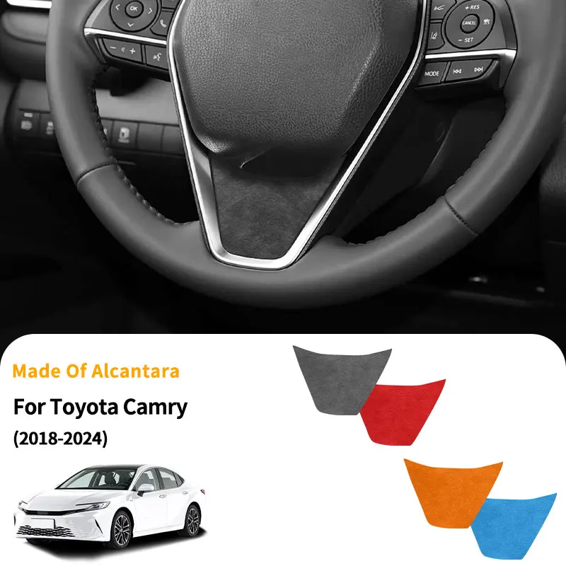 

For Toyota Camry (2018-2024) Made of Alcantara Steering Wheel Panel Trim Stickers Anti Scratch Car Interior Tuning Accessories