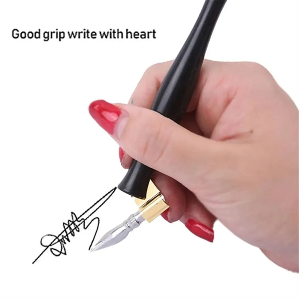 Portapenne obliquo per immersione scrittura inglese disegno artistico Copperplate Script Pen penna per calligrafia in resina regolabile pennino firma