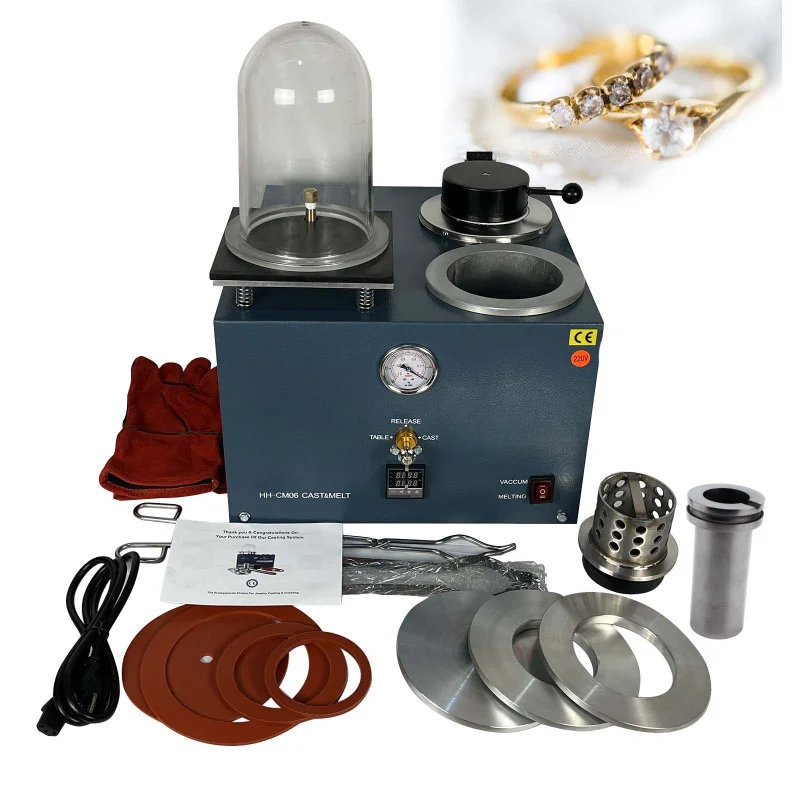 

Vacuum Investing Casting Machine 3 Lost Wax Cast Combination 2L Gold Melting Furnace 1/2/3KG Jewelry Tools Equipment