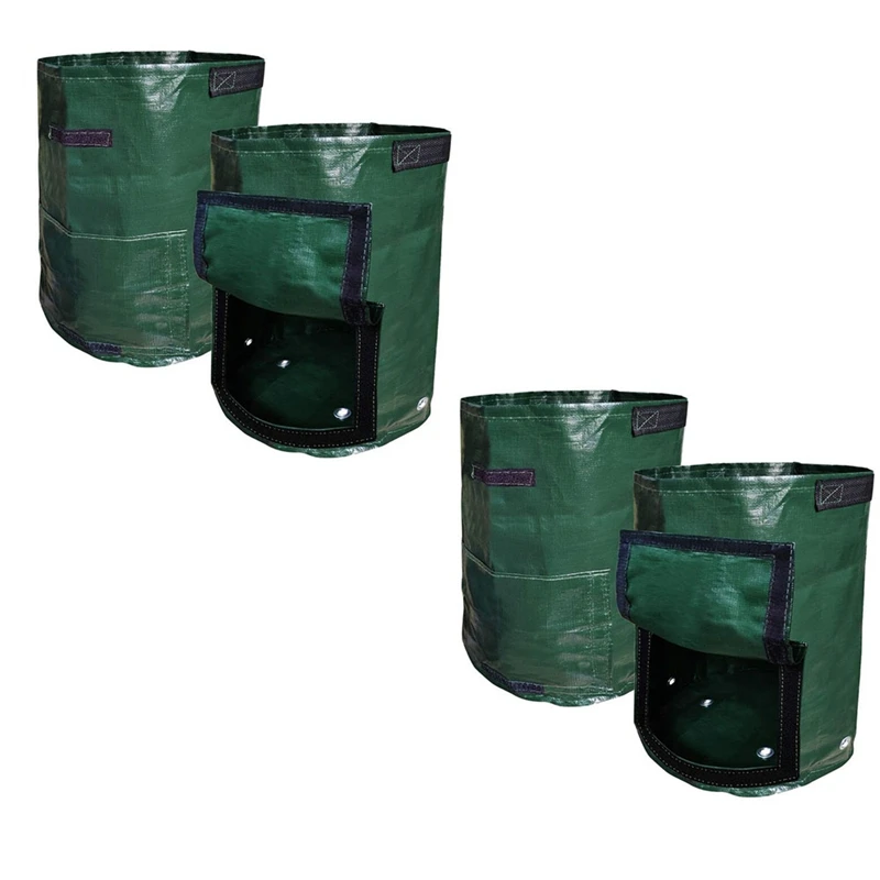 

AFBC 2PC Garden Potato Grow Bag PE Fabrics Gardening Thicken Pot Vegetables Planter Tub With Handles And Access Flap