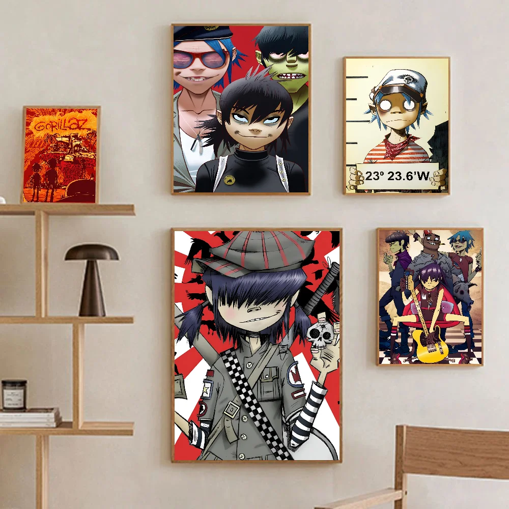 G-Gorillaz Hip Hop Poster Paper Print Home Living Room Bedroom Entrance Bar Restaurant Cafe Art Painting Decoration