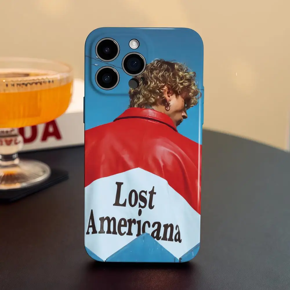 M-MGK lost americana Phone Case For iPhone 17 16 15 14 13 12 Pro Max Plus Glossy HD Fine Hole Liquid Film Soft Shell view 2