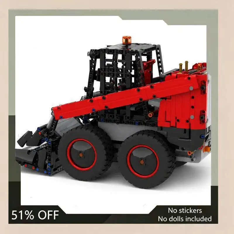 1080PCS MOC Technical Engineering Skid Steer Loader Model Custom Building Blocks Set Creative Vehicle DIY Assembly Toy Gift