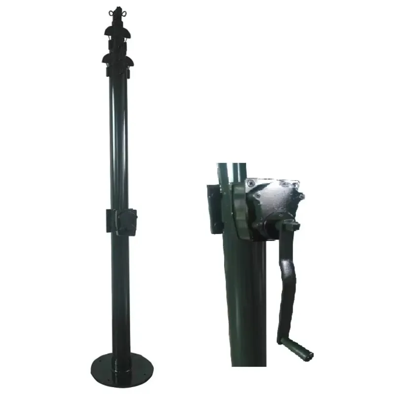

Purchase 12 feet 3 meters telescopic light mast fixing tower with hand crank winch CCTV camera pole