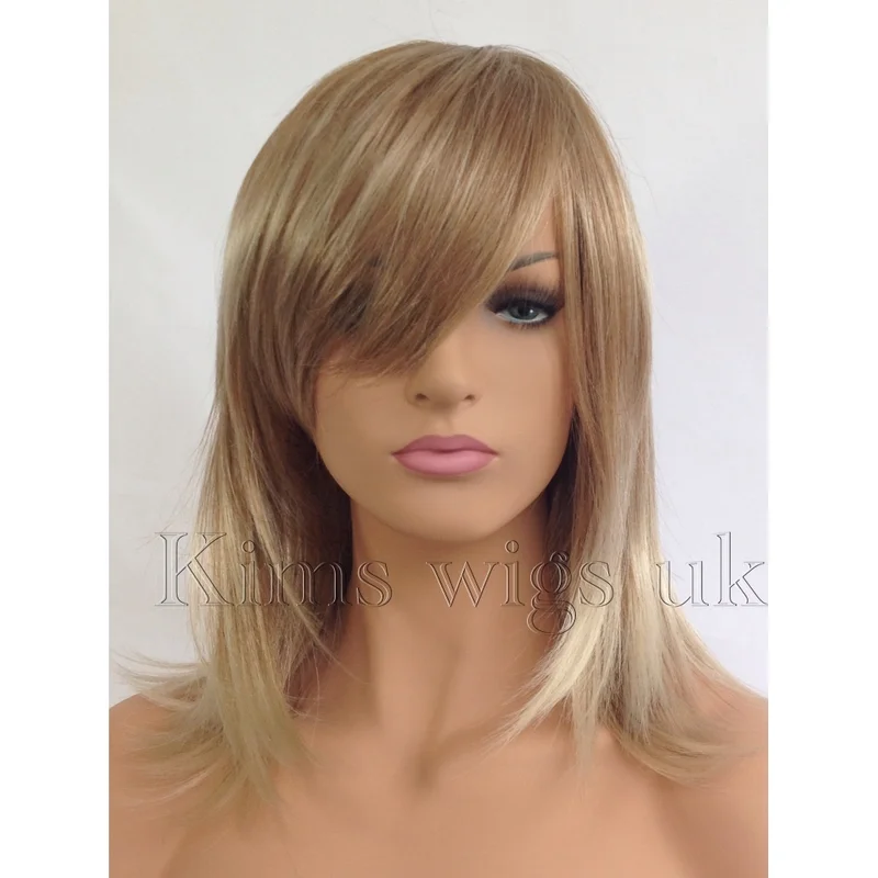 Blonde Wig Women Face Frame Shoulder Length Fashion Hair Full Head UK