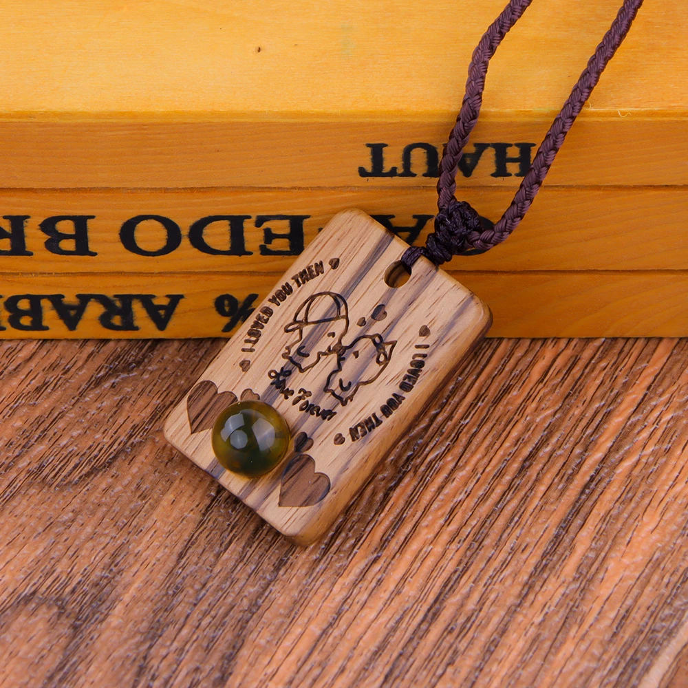 Etiqueta cuadrada de sándalo Xq azul y ámbar: graba tu leyenda y darlo al su amor eterno como regalo sagrado y romántico