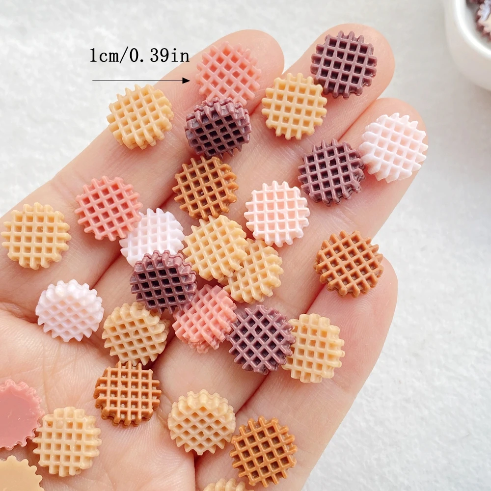 50pcs Resin Mixed Circle Grid Chocolate Chip Cookies Nail Art Flatback Scrapbook DIY Wedding Applique Jewelry Accessories Crafts