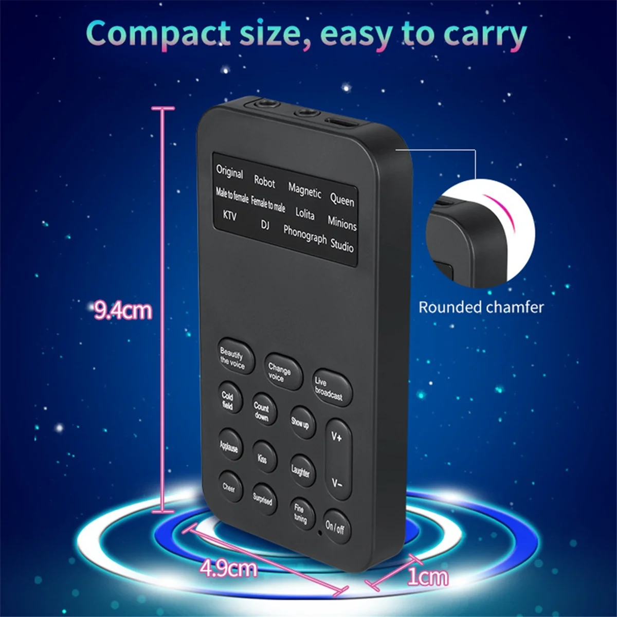 SMIEA S9 Voice Changer 12 Voice Changing Modulator with Adjustable Voice Functions Phone Computer Sound Card Mic Tool