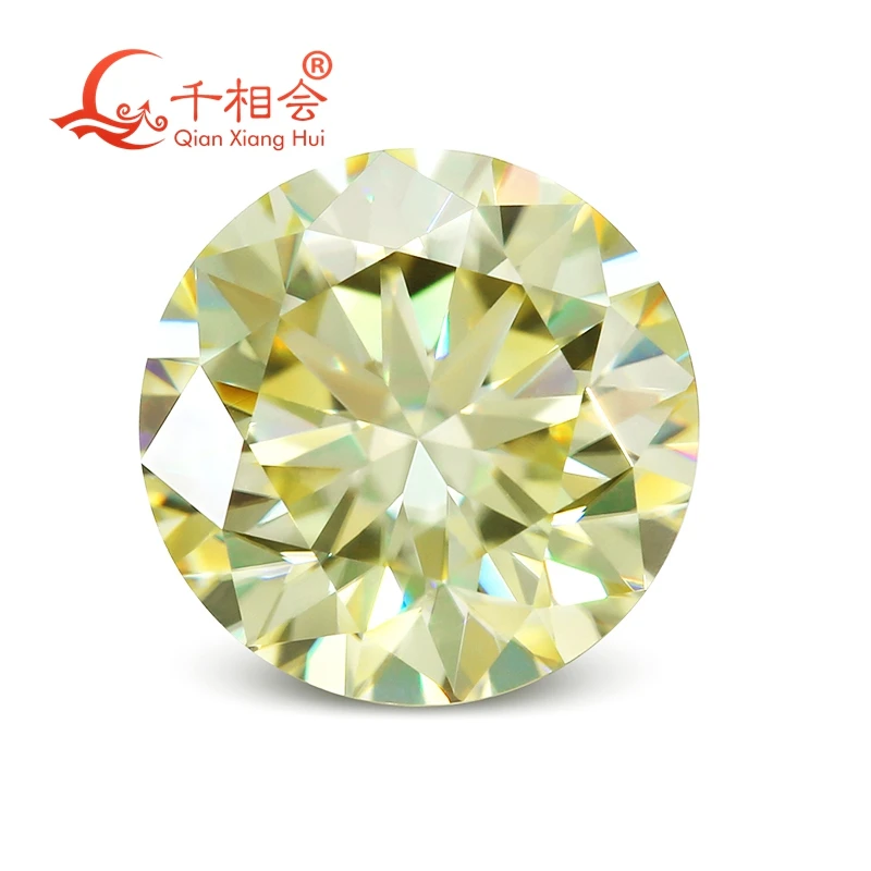 3-12mm vivid yellow color round shape brillion cut Moissanite loose gems stone