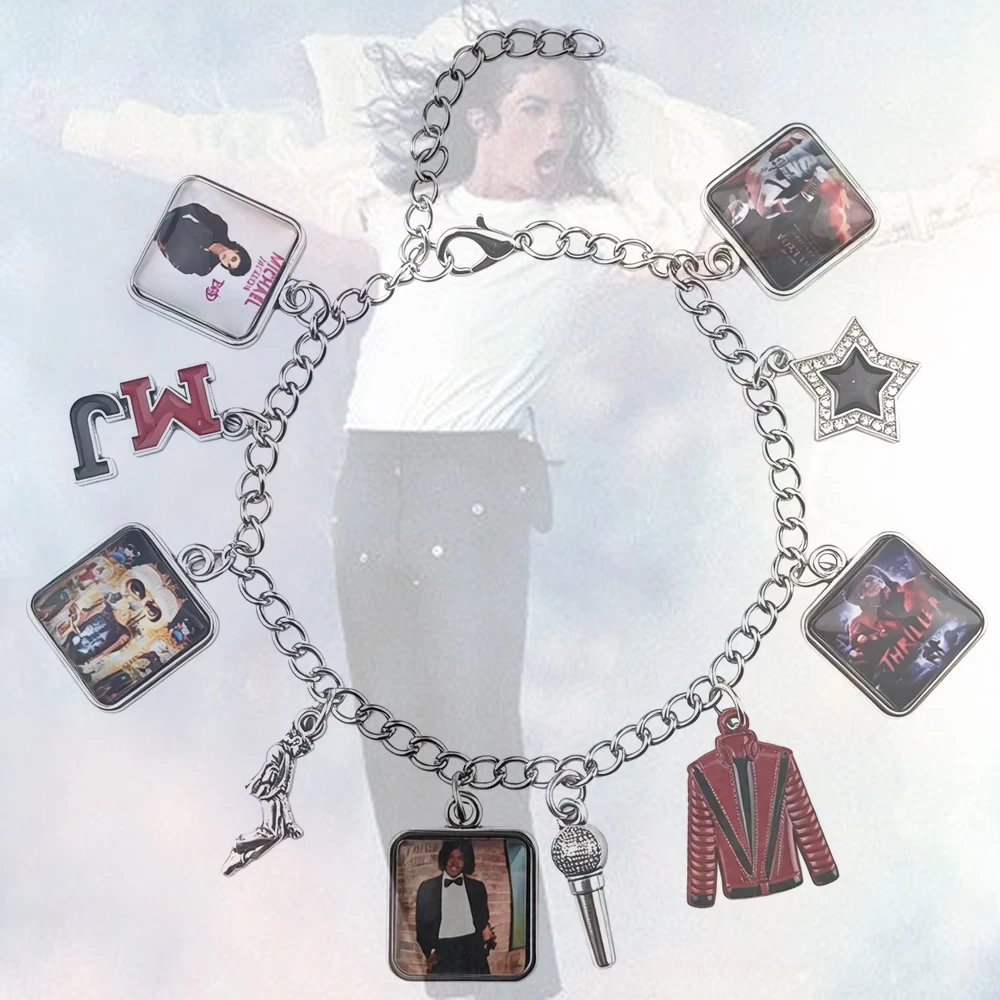 Michael Jackson Figures Bracelet Rock Roll Everlasting Classic MJ Chain Bracelet Fashion Accessories Decorations Men Women Gift