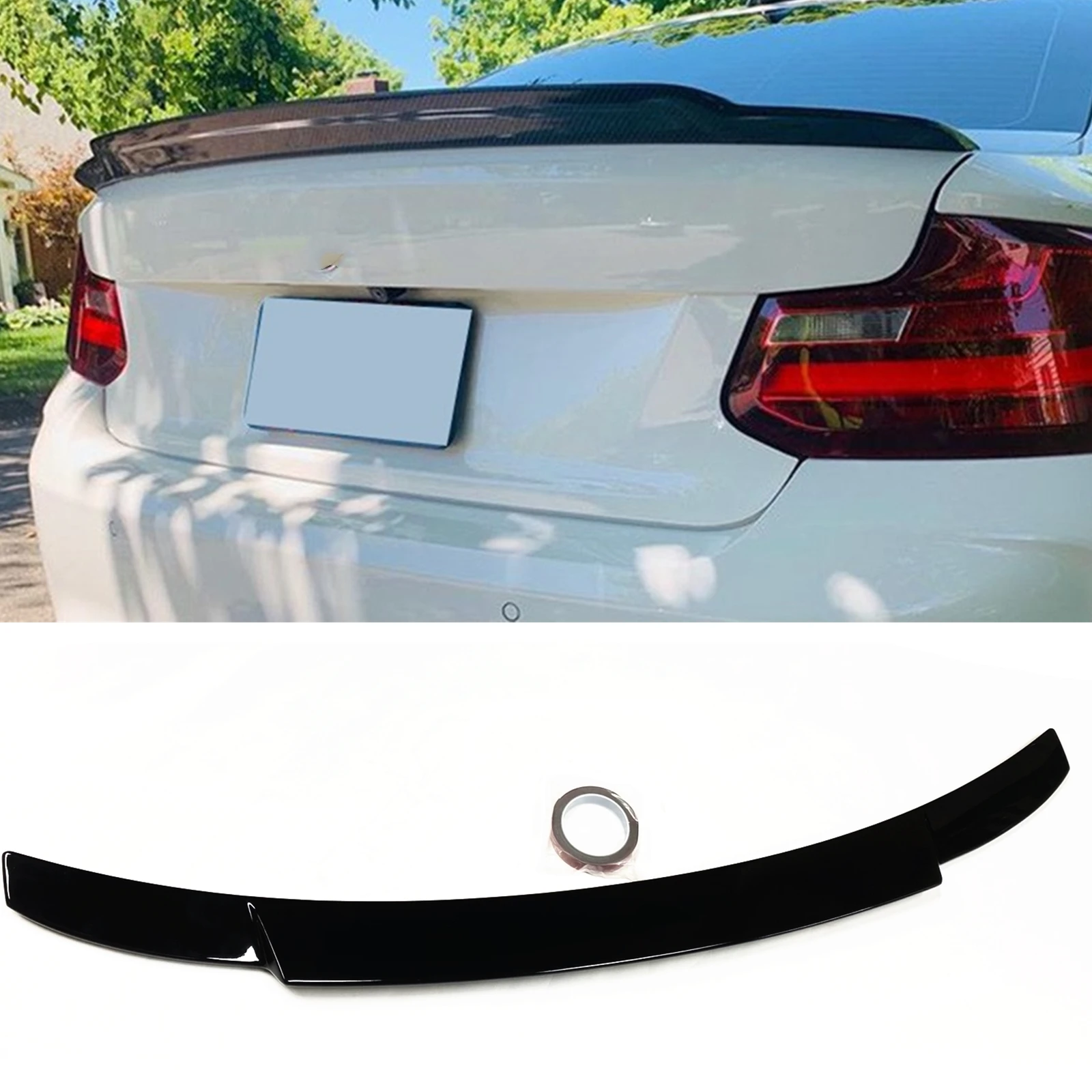 C74 Style Rear Trunk Spoiler Wing For BMW 2 Series F22 F87 M2 Coupe 2014-2021 Gloss Black Car Tailgate Decklid Flap Splitter Lip