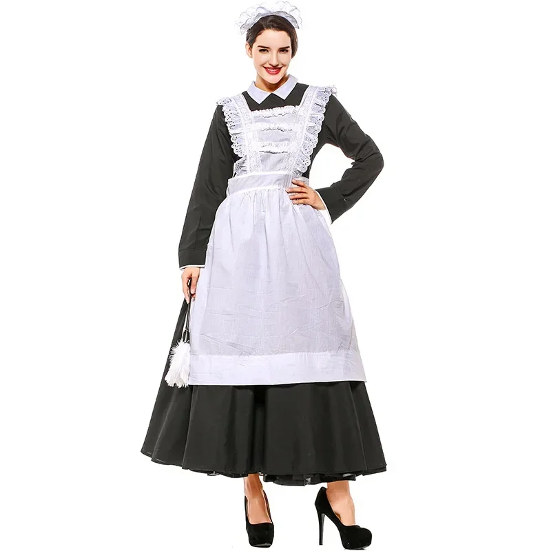 Womens Victorian Traditional Maid Costume Cosplay 3XL Plus Size Halloween Purim Carnival Party Fancy Dress