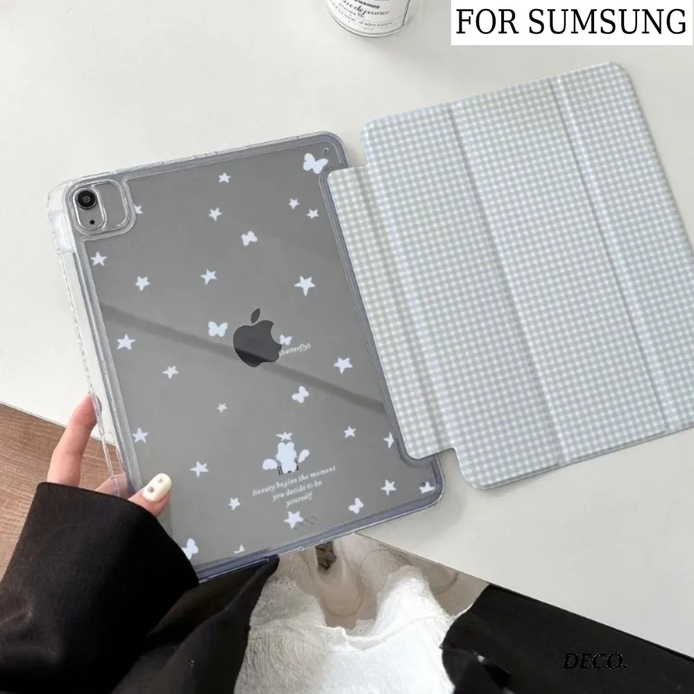 ins Butterfly 3+Y-fold Tablet Case For Samsung Galaxy Tab A8/A9/A11+FE LITE PLUS/Galaxy Tab S6 Lite/S7/S8/S9/S10+ FE