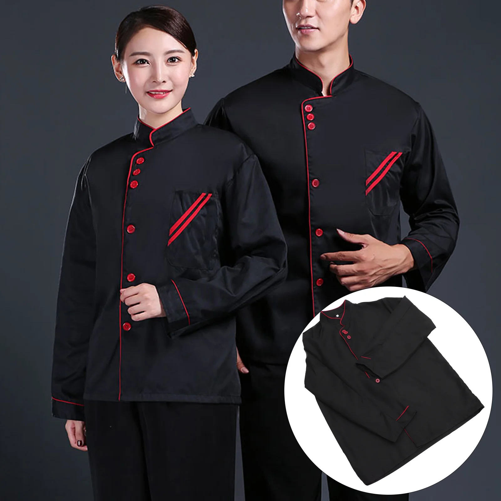 

Long Sleeve Chef Jacket Unisex Breathable Oil Proof Washable Restaurant Hotel Kitchen Workwear Catering Jacket