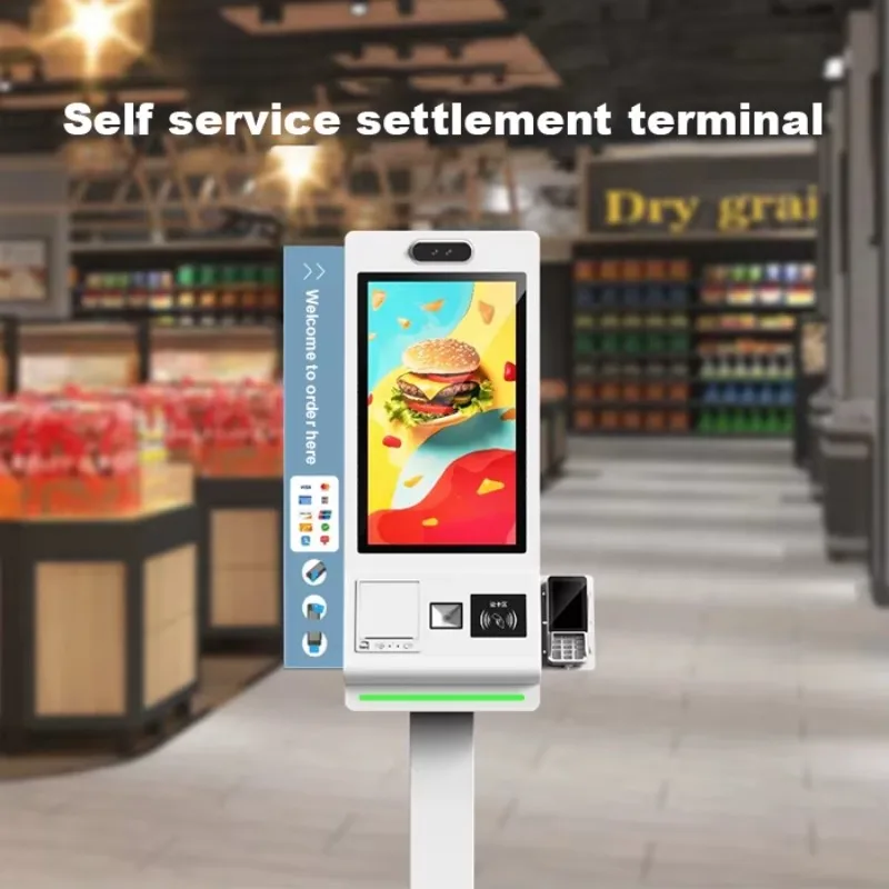 

Cashless Pos Fast Food Buffet Order Payment Terminal Kiosk Floor-Standing Machine Restaurant 24 27 32-Inch Touch Screen