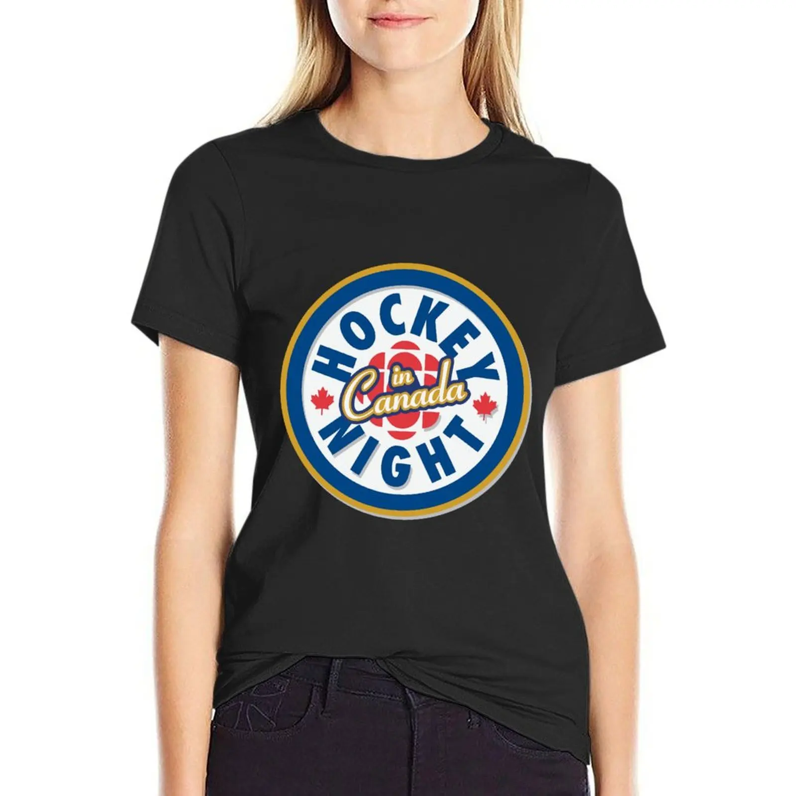 Awesome Hockey Night In Canada Sticker T-Shirt blanks summer tops womans clothing