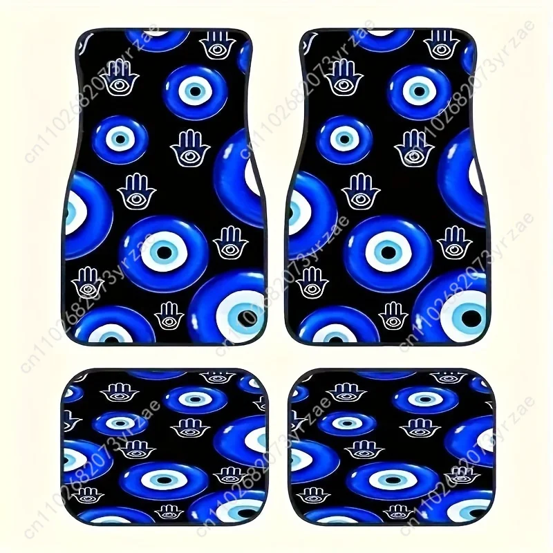 

Evil Eye 4pcs Universal Car Floor Mats All-Season Fashionable Auto Interio Absorbent Non-Slip Washable Car Floor Mats