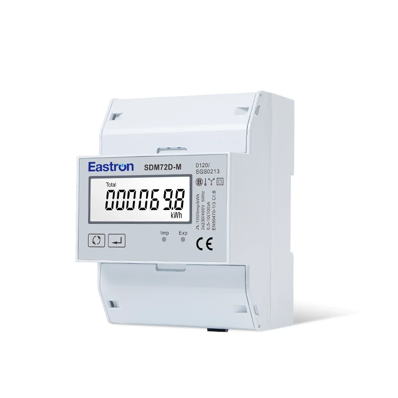 SDM72D-M MID Three Phase LCD Display Bi-directional Energy Meter for Renewable Energy , Solar PV Applications