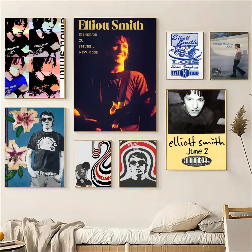 Singer E-Elliott Smith Poster Wall Art Print Art Suitable For Living Room Bedroom Bar Parlor Home Decoration Gift