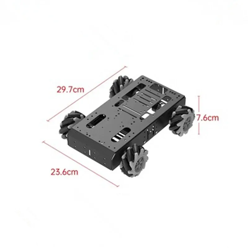 Metal 4WD Chassis Do Carro com Roda Mecanum, Roda Omnidirecional, Roda Universal ROS, DIY Robô Inteligente Stea, 80mm