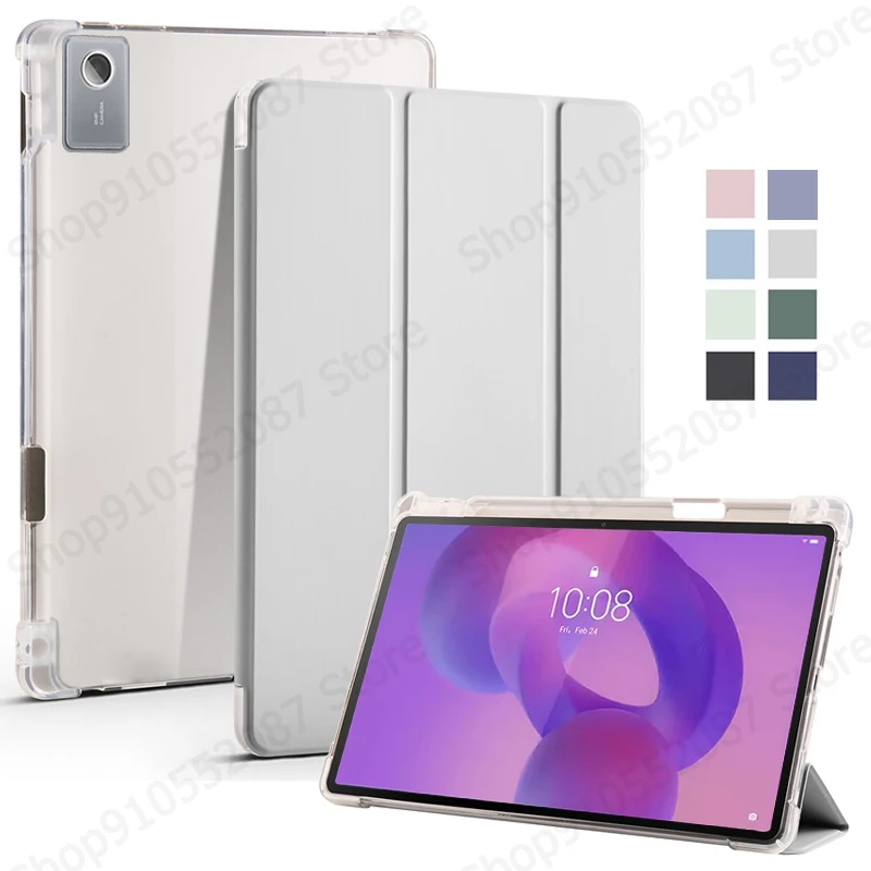 For Lenovo Idea Tab Plus 12.1 Case With Pen Holder Trifold Soft Back Stand Tablet Funda For Lenovo Idea Tab Plus Case tb361fu