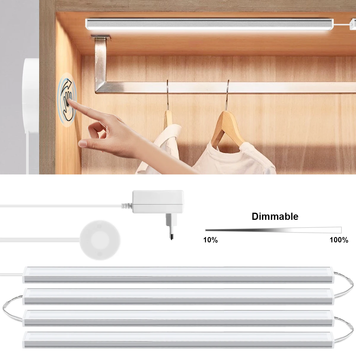 

LED Night Light Touch Sensor Light Wireless Penetrable Wood Cabinet Wardrobe Lamp For Kitchen Cabinet Bedroom Wardrobe Led Strip
