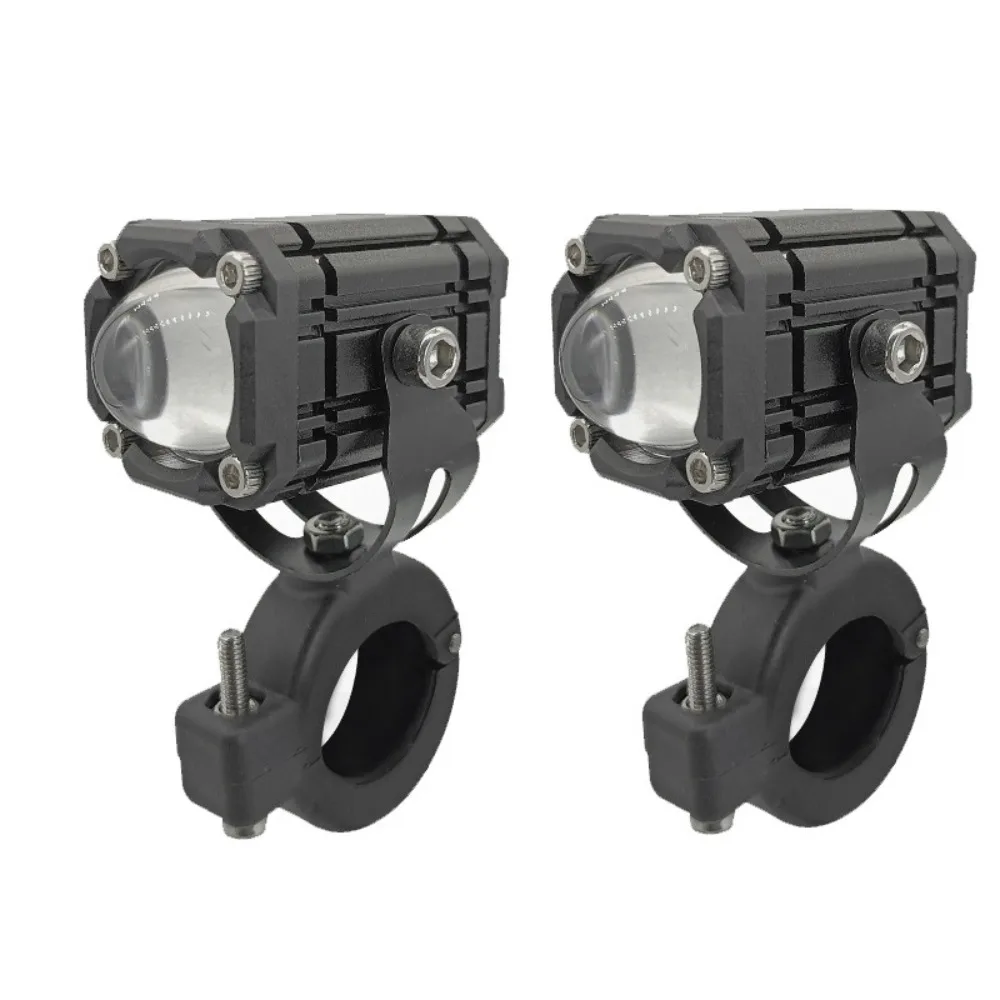 

2pcs Super Bright Motorcycle LED Headlight Waterproof White and Yellow Light Motorcycle Work Light Double Light Flash