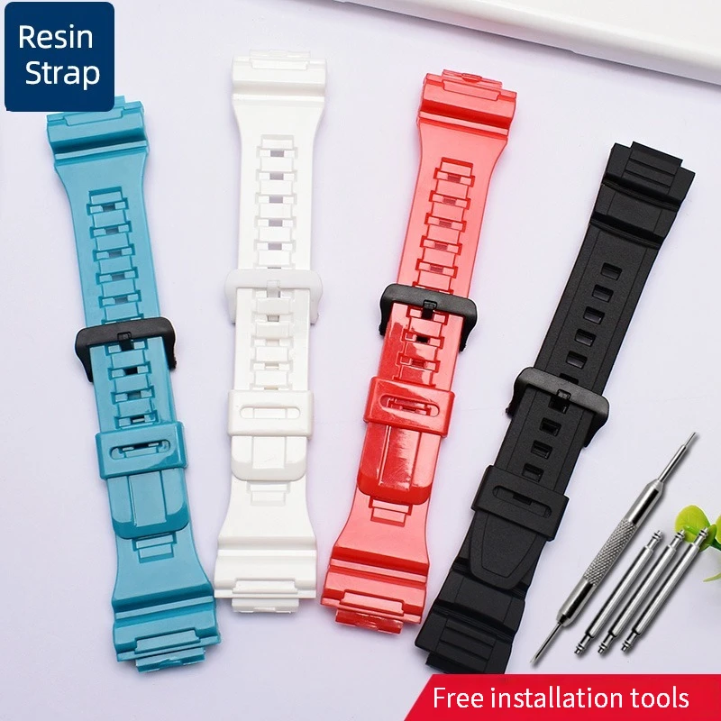 18mm Waterproof colour Rubber watchband For Casio WS-1400H/1300/1500 W-737H AE1500 Resin silicone strap Unisex bracelet
