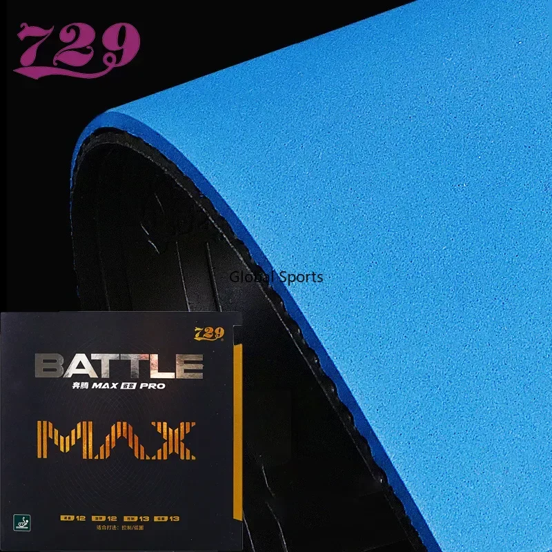 Amizade 729 BATTLE MAX PRO Borracha De Tênis De Mesa, Pips-In, Alta Pegajosa, Ping Pong, Esponja, Rotação Forte, ITTF Aprovado