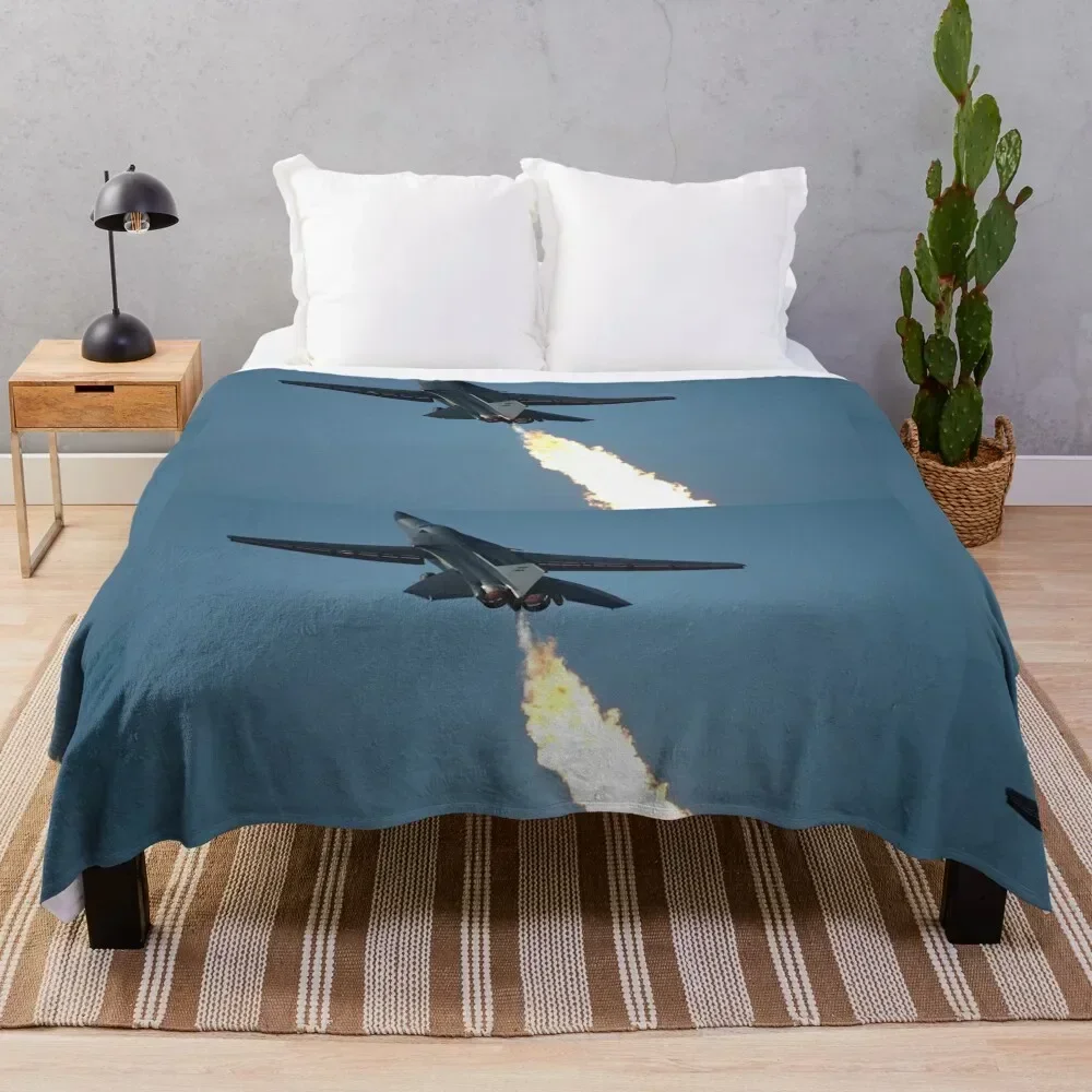

F111 - Flaming Climbout @ Amberley Airshow 2008 Throw Blanket Decorative Sofa Luxury Throw Blankets