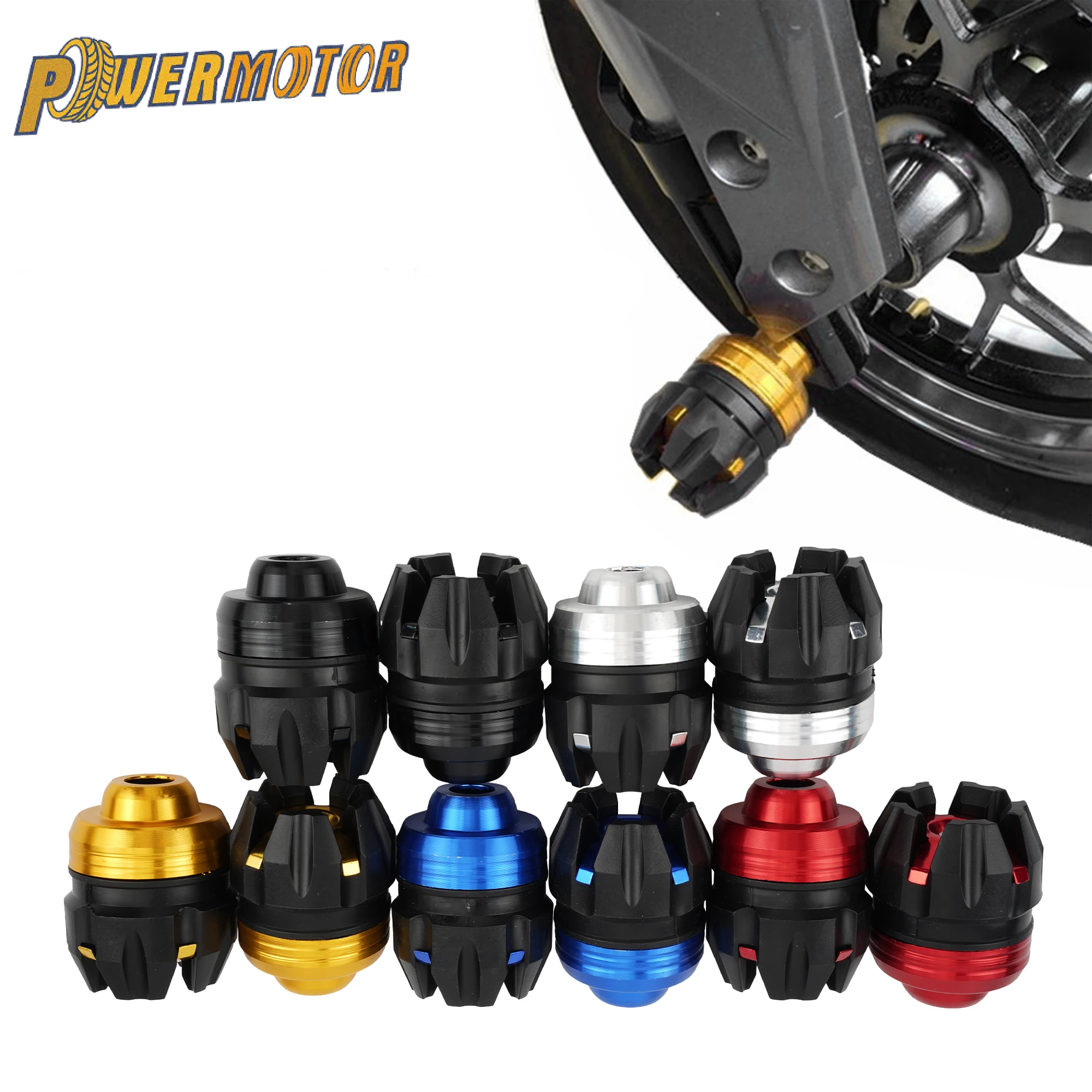 Motorrad Universal Vorderradaufhängung Schutzbecher 2 Stück Rahmenschieber Fallschutz für Roller E-Bike Aluminium Motocross