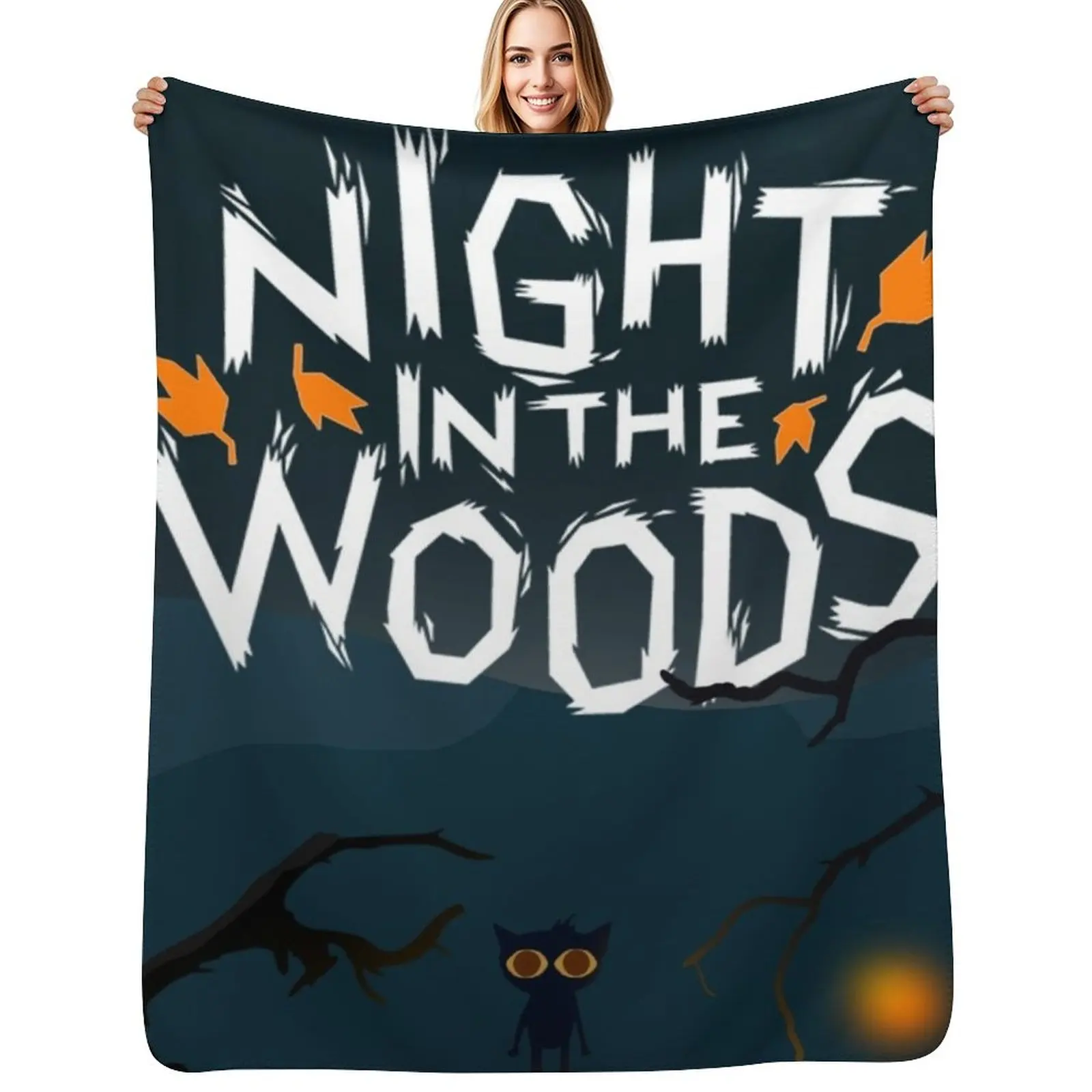 

Night in the woods Throw Blanket Cozy Light Blanket for Travel Camping Picnic