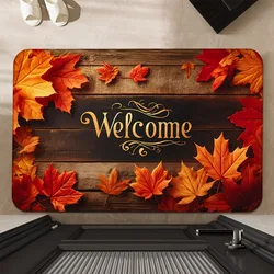 Autumn Maple Leaf Pattern Carpet Door Welcome DoorMat Decoration Living Room Bedroom Bedside Rug Bathroom Corridor Anti Slip Mat