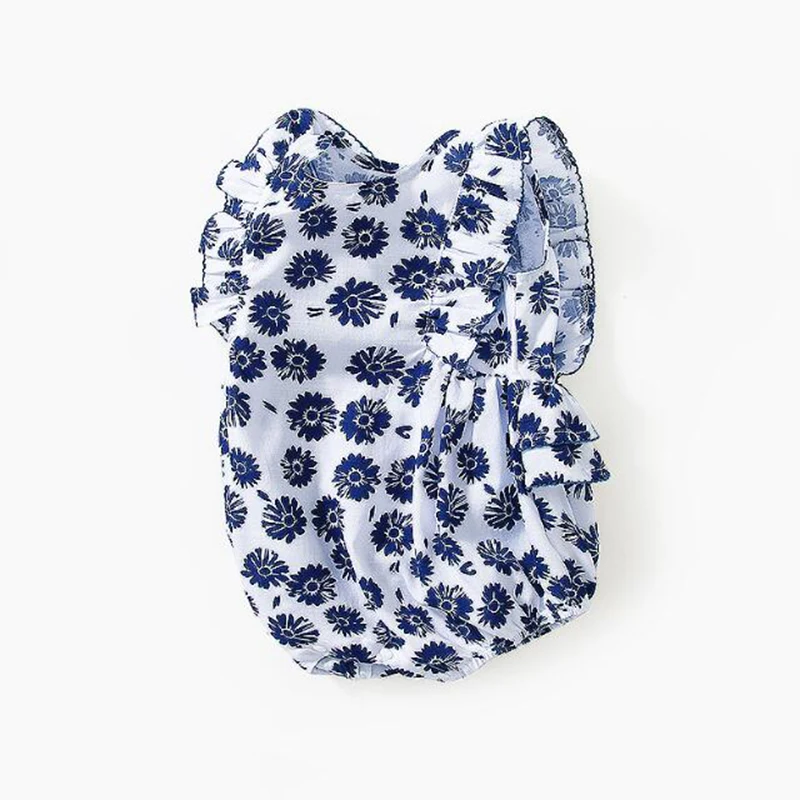 

New Newborn Kids Baby Girls Jumpsuits Clothes Infant Summer Kids Baby Girls Sleeveless Flower Printing Rompers Children Rompers