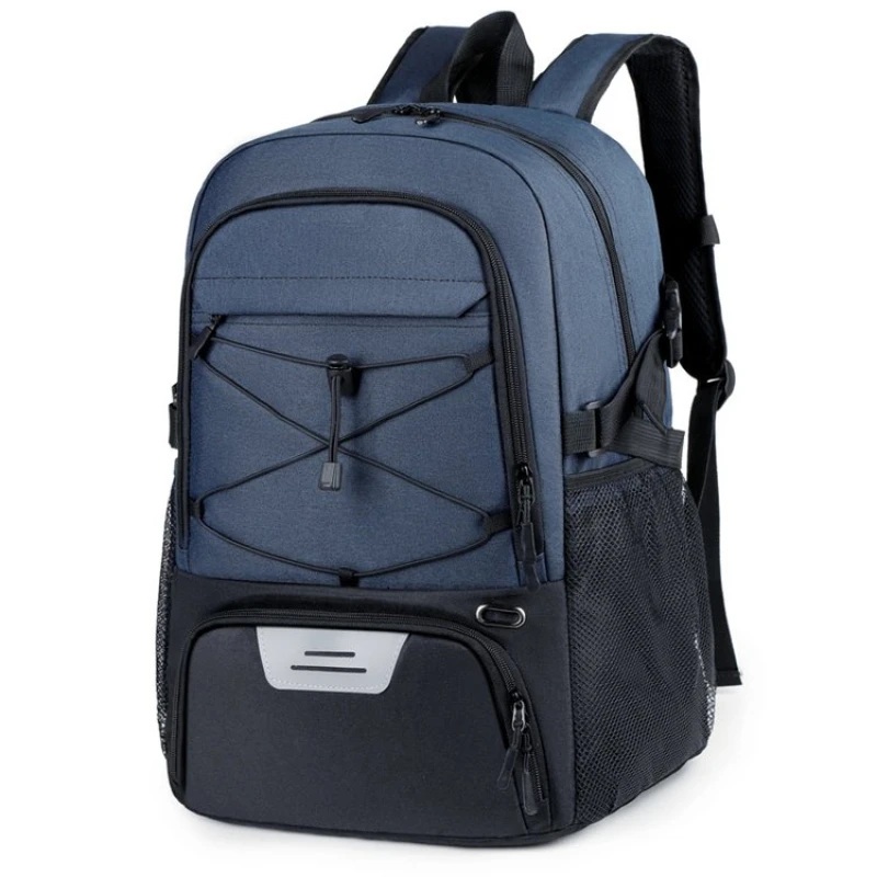 حقيبة رياضية مخططة عاكسة للكمبيوتر المحمول، مناسبة للرجال والنساء، حقيبة ظهر رياضية لكرة السلة، مع حجرات للأحذية، حقيبة ظهر للسفر #4