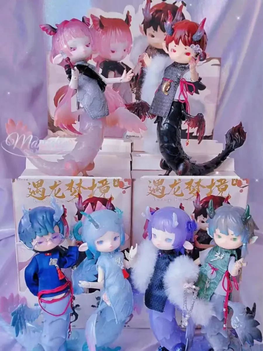 Cute Anime Figure Gift Surprise Box Original Chinese Loong Dream Series Blind Box Toys Model Confirm Style