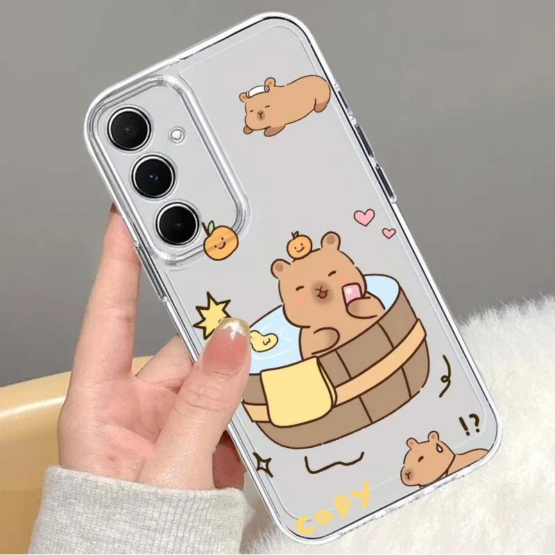 Cartoon Bear Funny For Samsung Galaxy Note 20 10 F12 M23 F23 M14 F15 M54 M55 Ultra Plus 5G TPU Transparent Phone Case