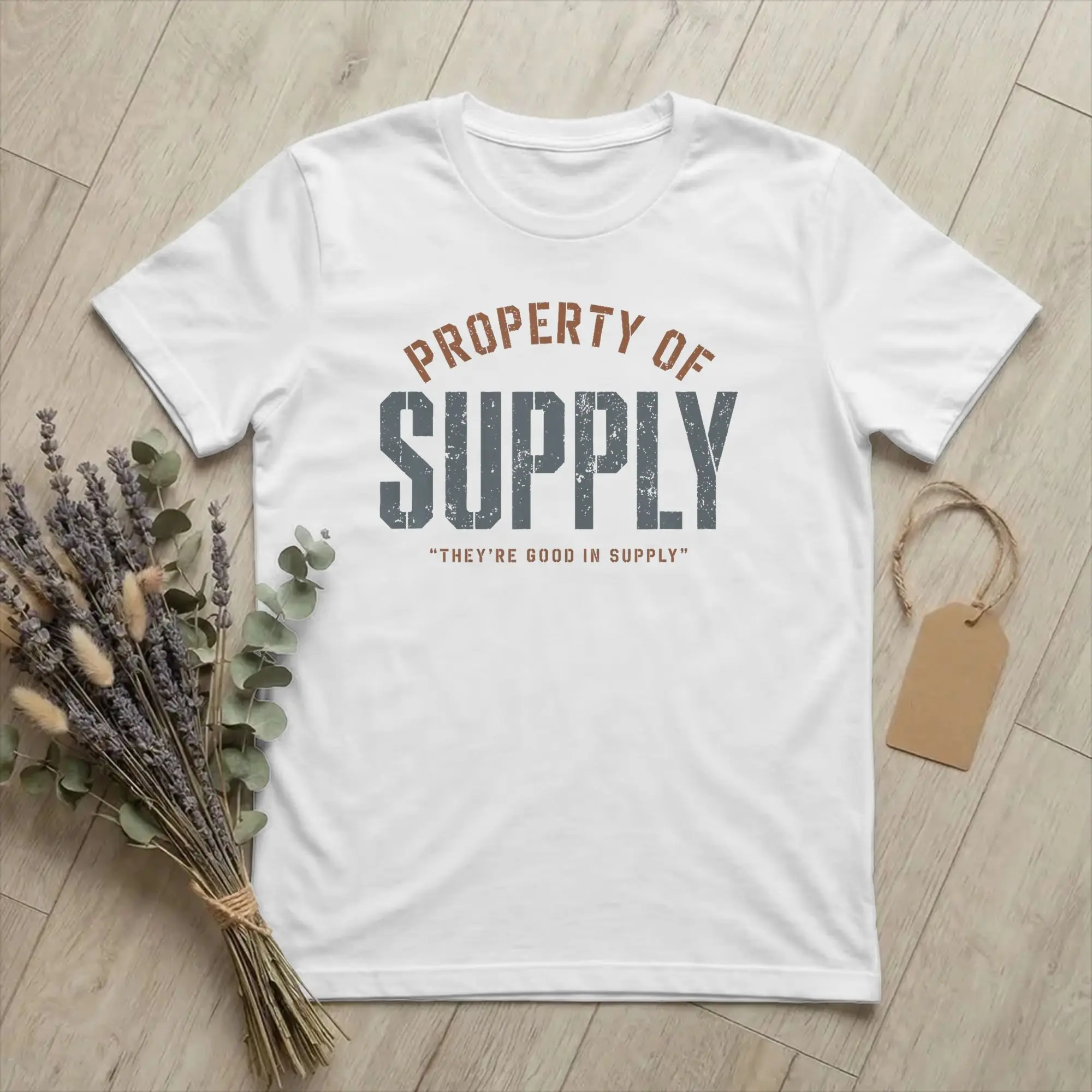Silos Property Of Supply T Shirt Men Pure Cotton Vintage T-Shirt Crewneck Supply Ruststeel Tees Short Sleeve merch Printed