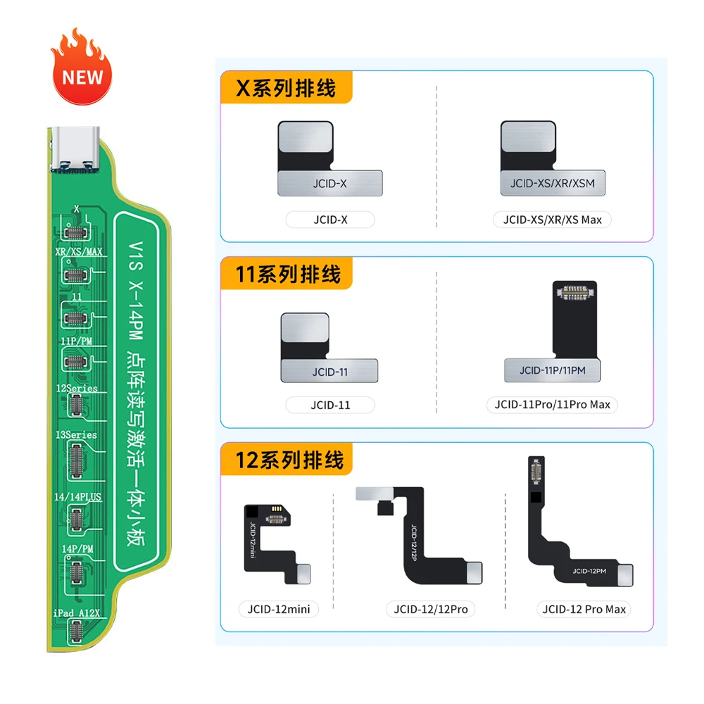 NEW JCID JC Tag Face id Flex Cable for IPhone X XR XS MAX 11 12 PRO MAX Mini Dot Matrix Repair Read and Write Data